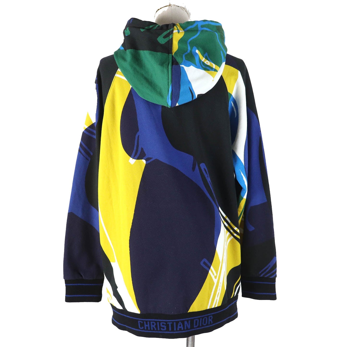 Christian Dior Hoodie 213S04A4069 Main: 100% cotton, part: 85% cotton, part: 15% nylon Black multicolor Abstract Colorblock Hoodie Women XS