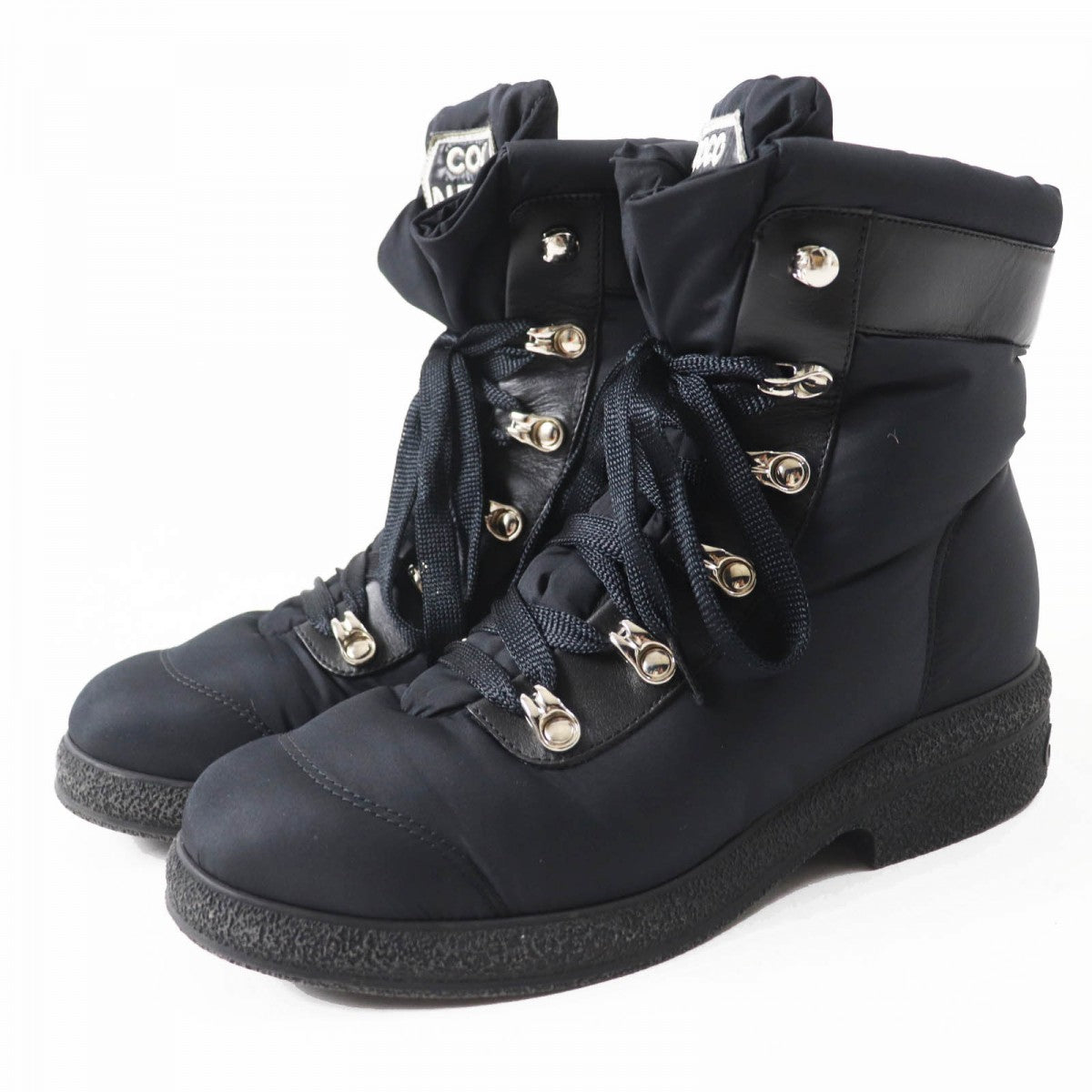 CHANEL boots G34082 Nylon , Part: Leather black COCONEIGE COCONEIGE Women 36 C