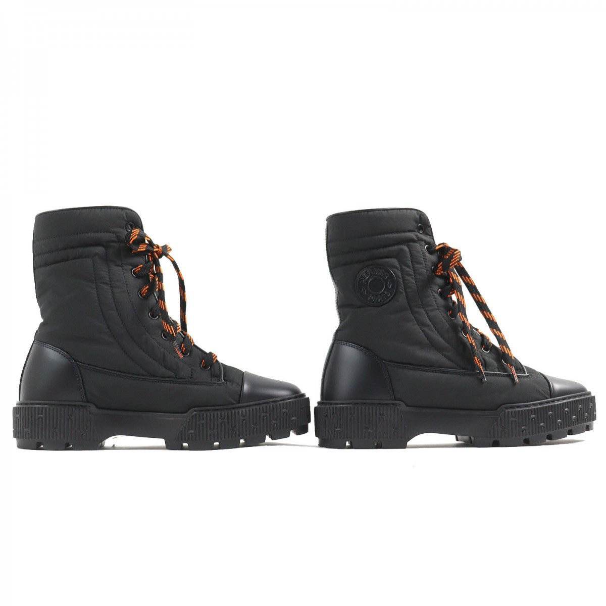 HERMES Ankle boots 232064Z Part: Leather Black orange fresh Women 38.5
