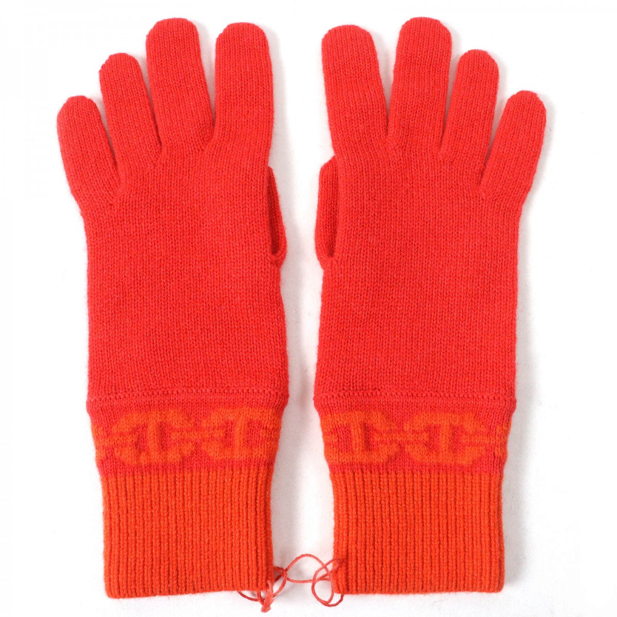 HERMES gloves H232006G Main: 99% cashmere, Main: 1% elastane Orange HEAVEN Women S