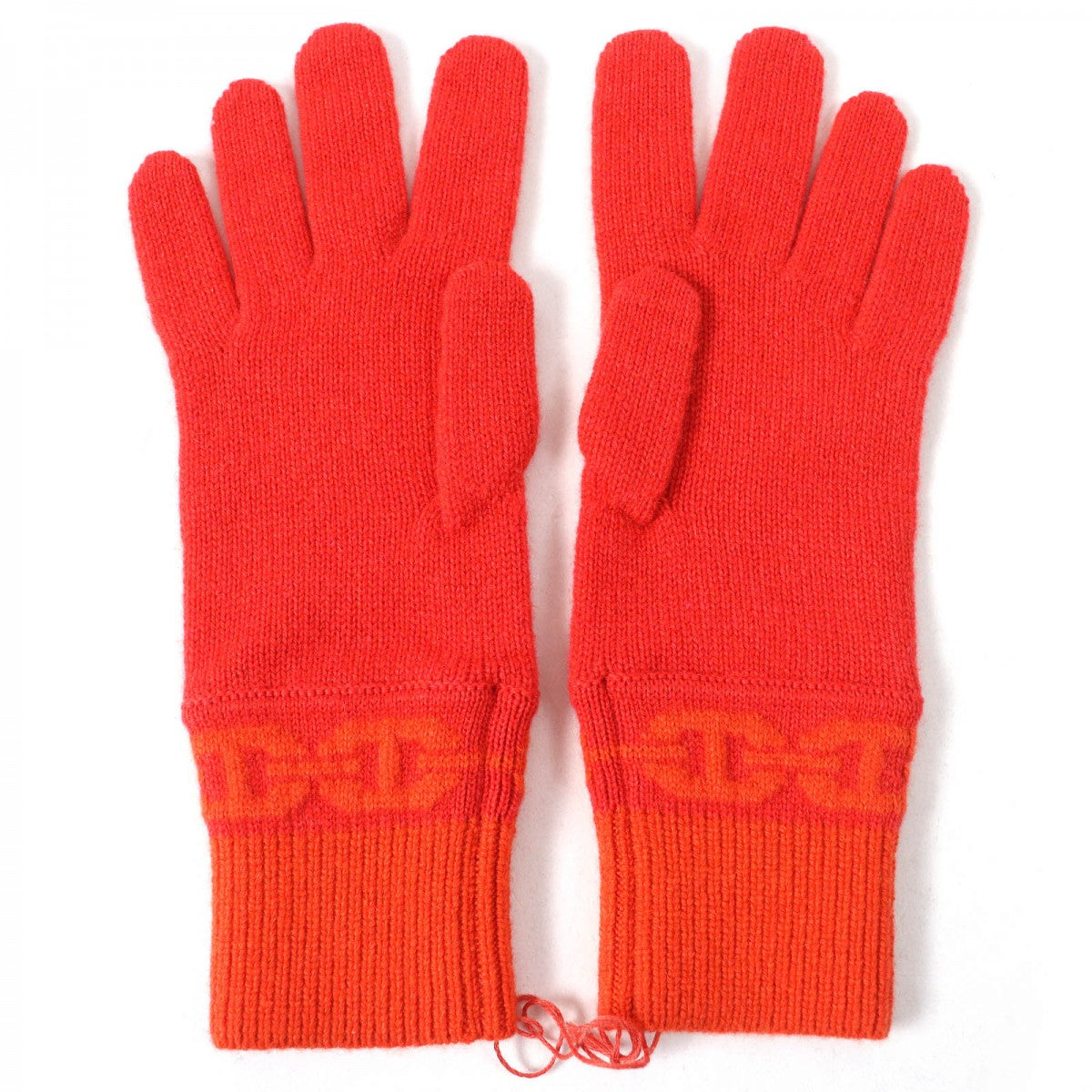 HERMES gloves H232006G Main: 99% cashmere, Main: 1% elastane Orange HEAVEN Women S