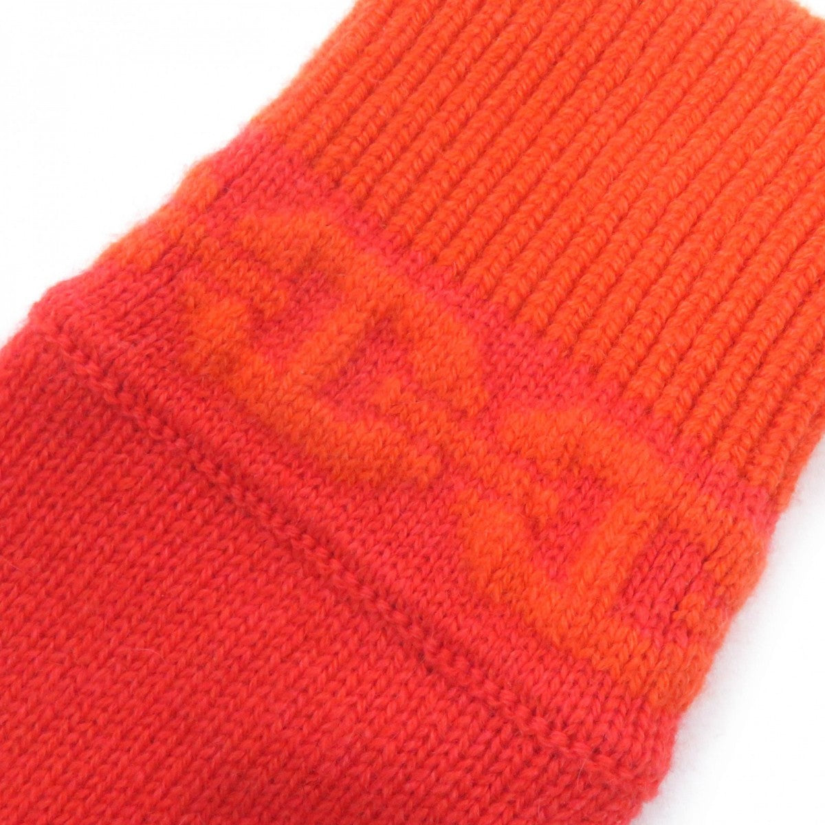 HERMES gloves H232006G Main: 99% cashmere, Main: 1% elastane Orange HEAVEN Women S
