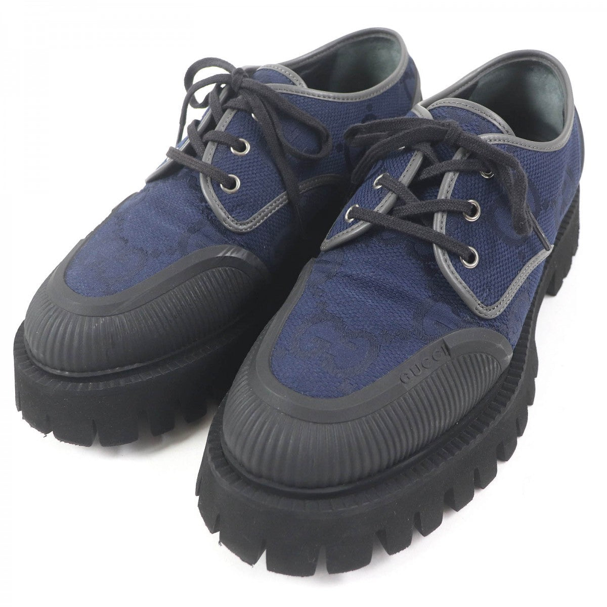 GUCCI Leather shoes 699552 Main: Canvas, Main: Leather, Main: Rubber Navy mens 7