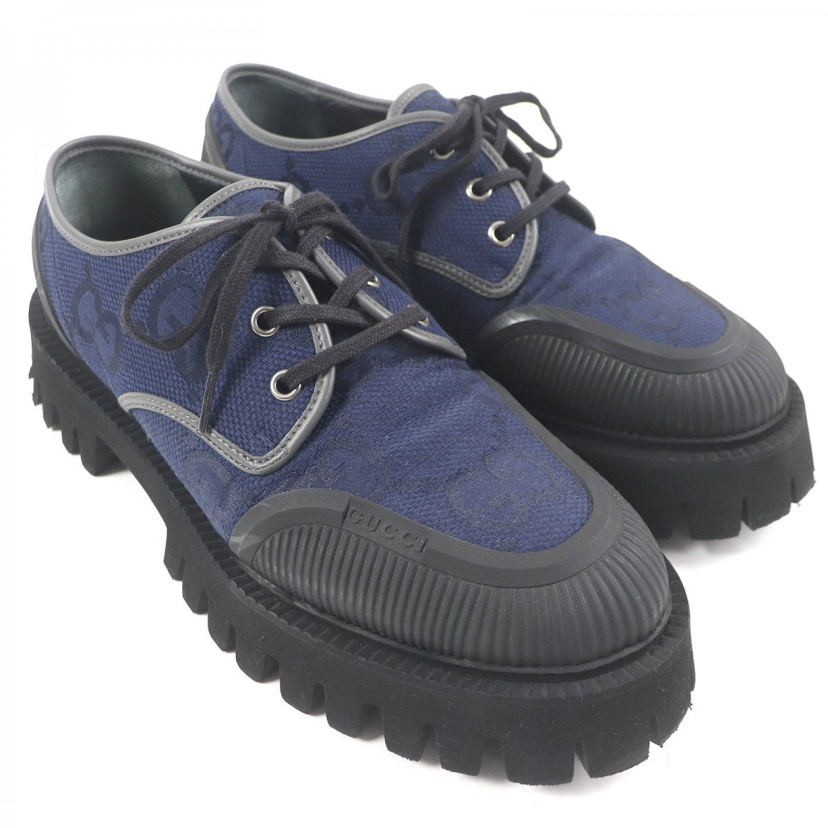 GUCCI Leather shoes 699552 Main: Canvas, Main: Leather, Main: Rubber Navy mens 7