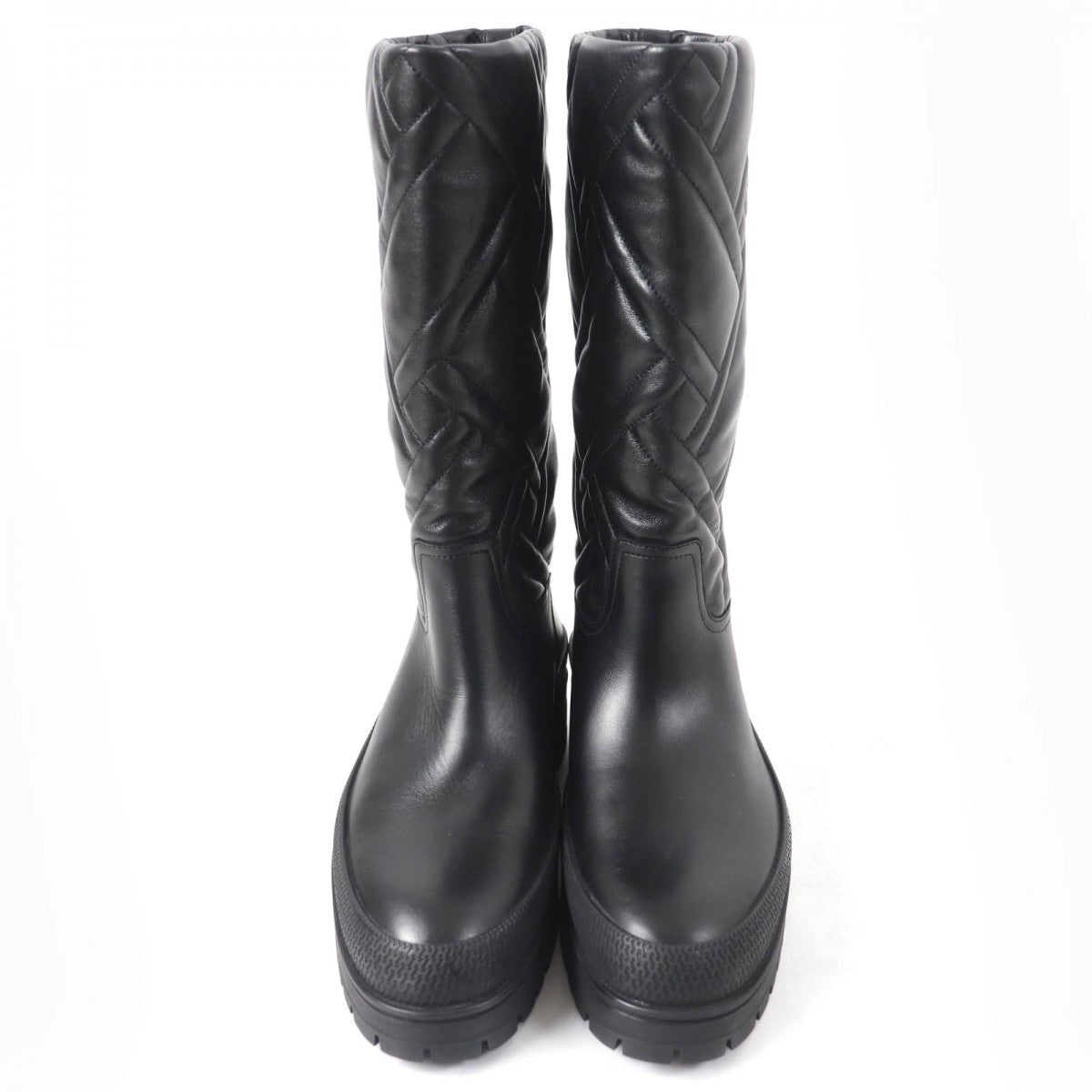 HERMES Knee-high boots 222048Z Main: Leather black Fuji Women 38.5