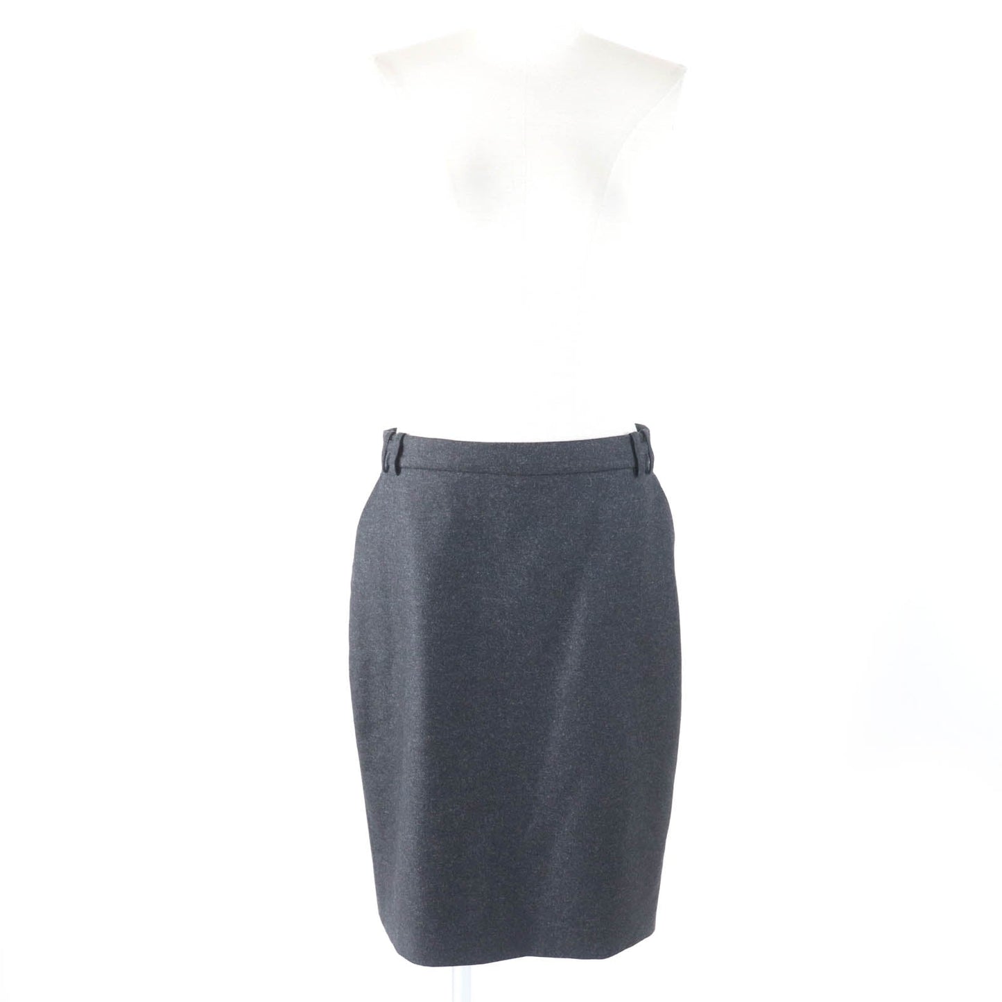HERMES Tight Skirt Outer: 95% wool, Outer: 5% cashmere, Lining: 100% silk Charcoal gray Women 42