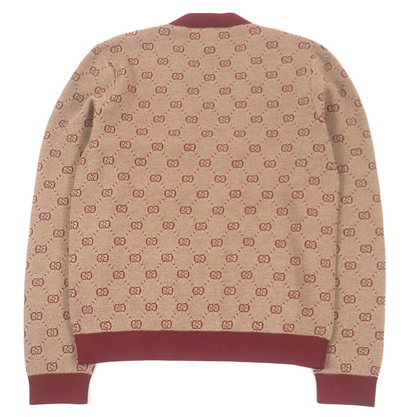 GUCCI sweater 572631 Main: 78% wool, Main: 22% cotton, Part: 94% cotton, Part: 5% nylon, Part: 1% polyurethane Bordeaux mens S
