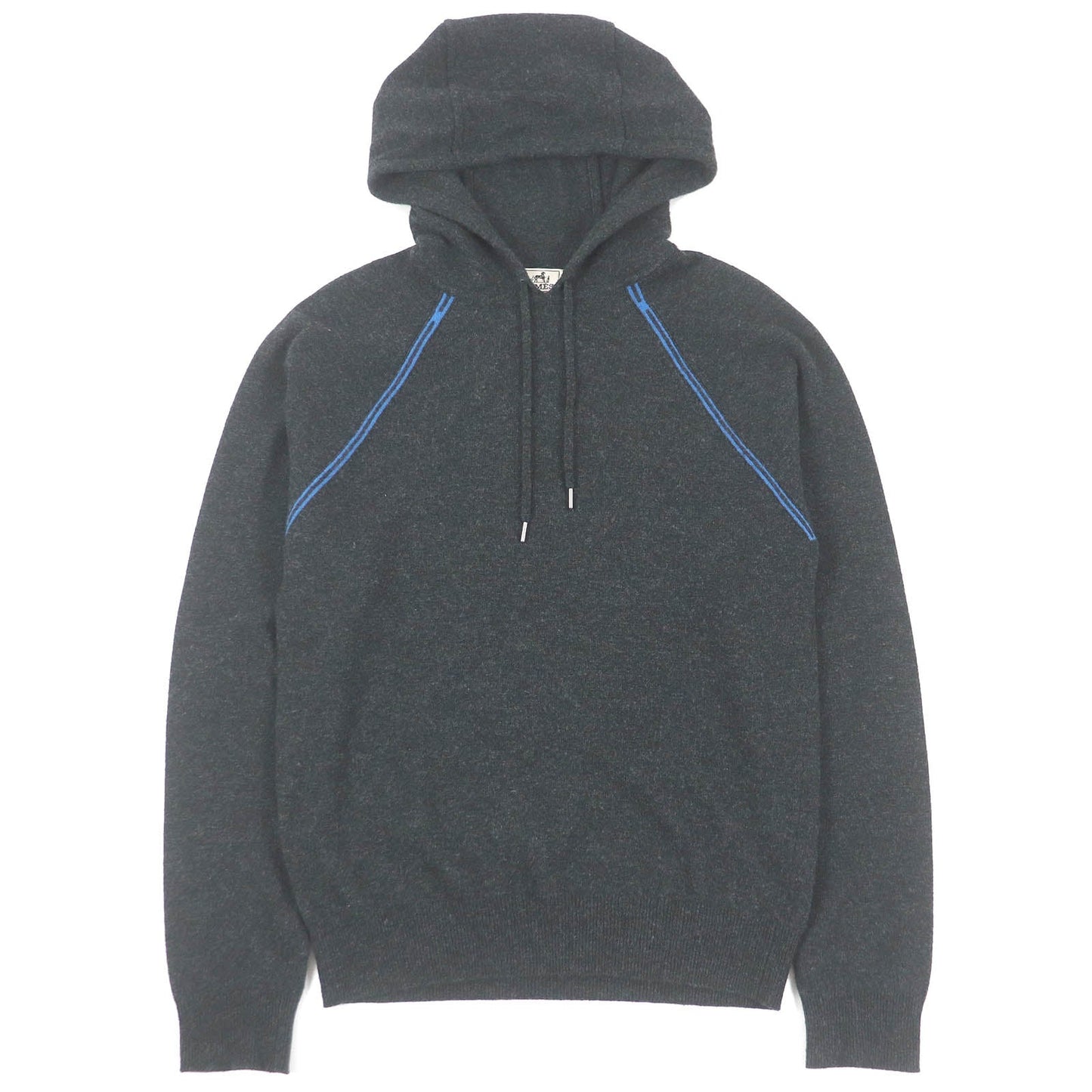 HERMES Hoodie Main: 70% wool, Main: 30% cashmere Dark gray mens S