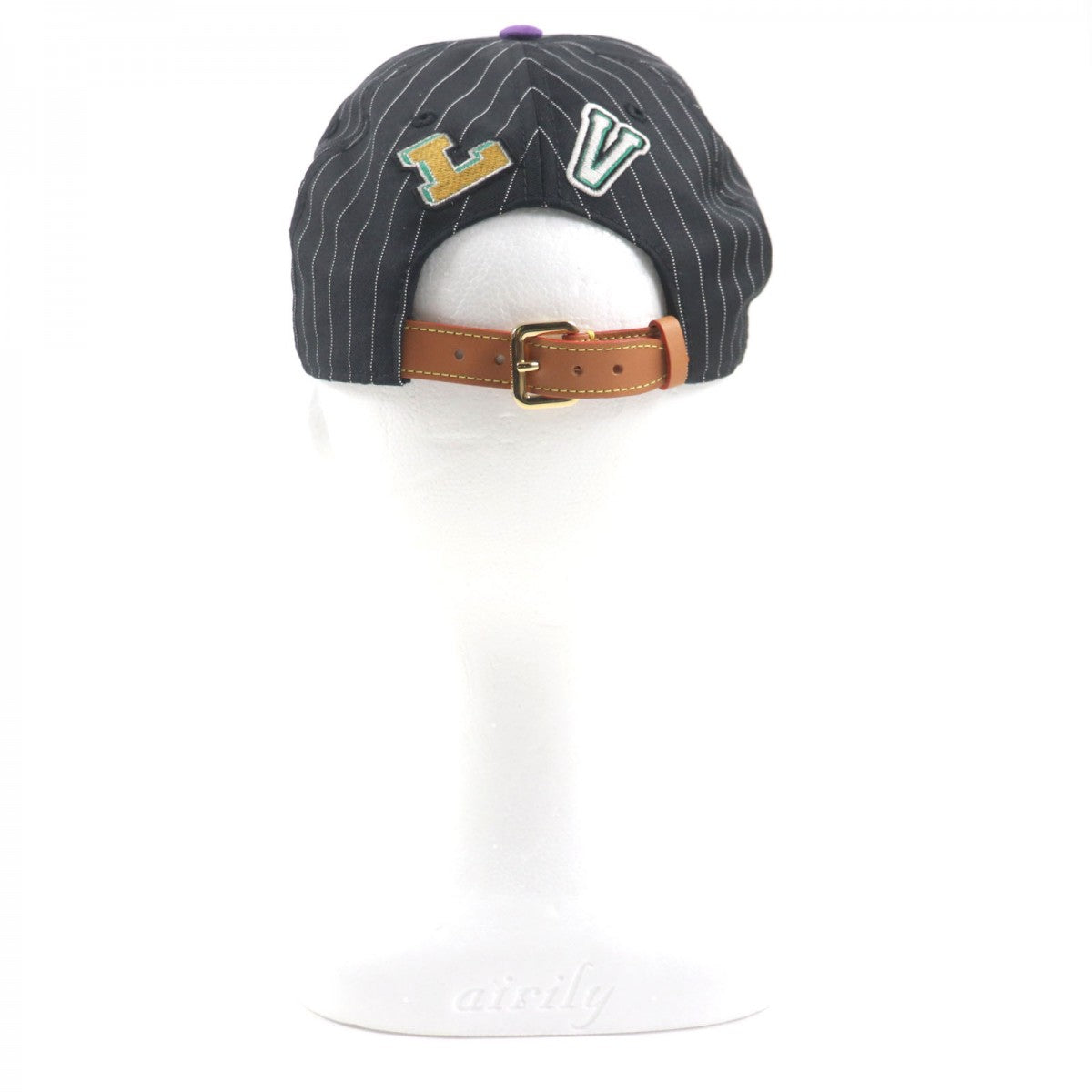 LOUIS VUITTON cap MP3407 Outer: 100% wool, Lining: 56% cotton, Lining: 44% cupra, Leather part: cowhide, Part: 100% cotton Black purple Crocodile Newsboy Cap mens