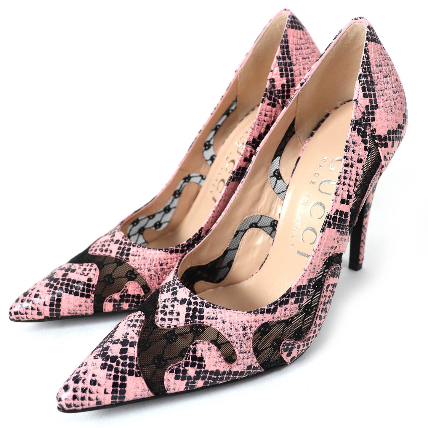 GUCCI pumps 738689 Main: Leather Pink black Women 36.5
