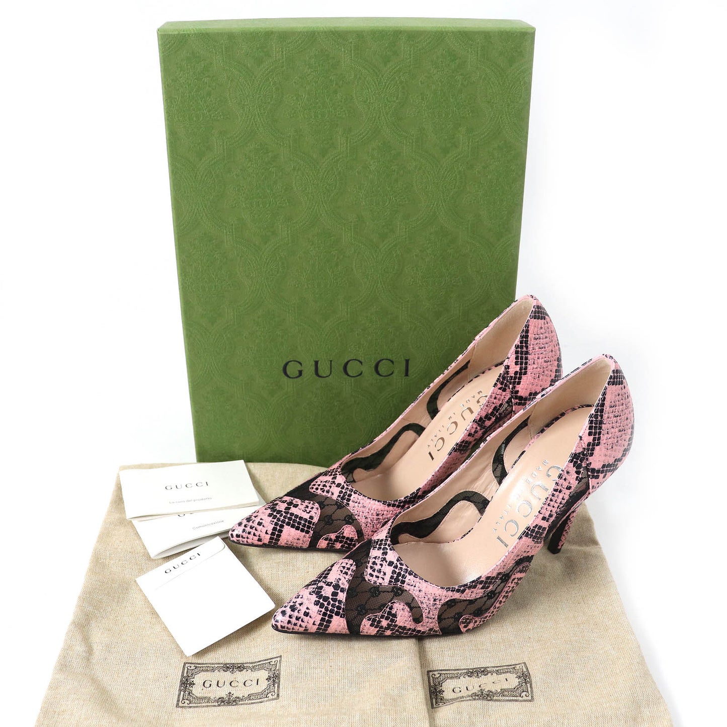 GUCCI pumps 738689 Main: Leather Pink black Women 36.5