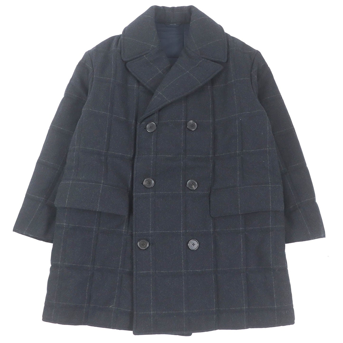 HERMES Chester coat Outer: 90% wool, Outer: 10% cashmere, Lining: 80% nylon, Lining: 20% polyurethane, Filling: 84% polyester Navy mens 48