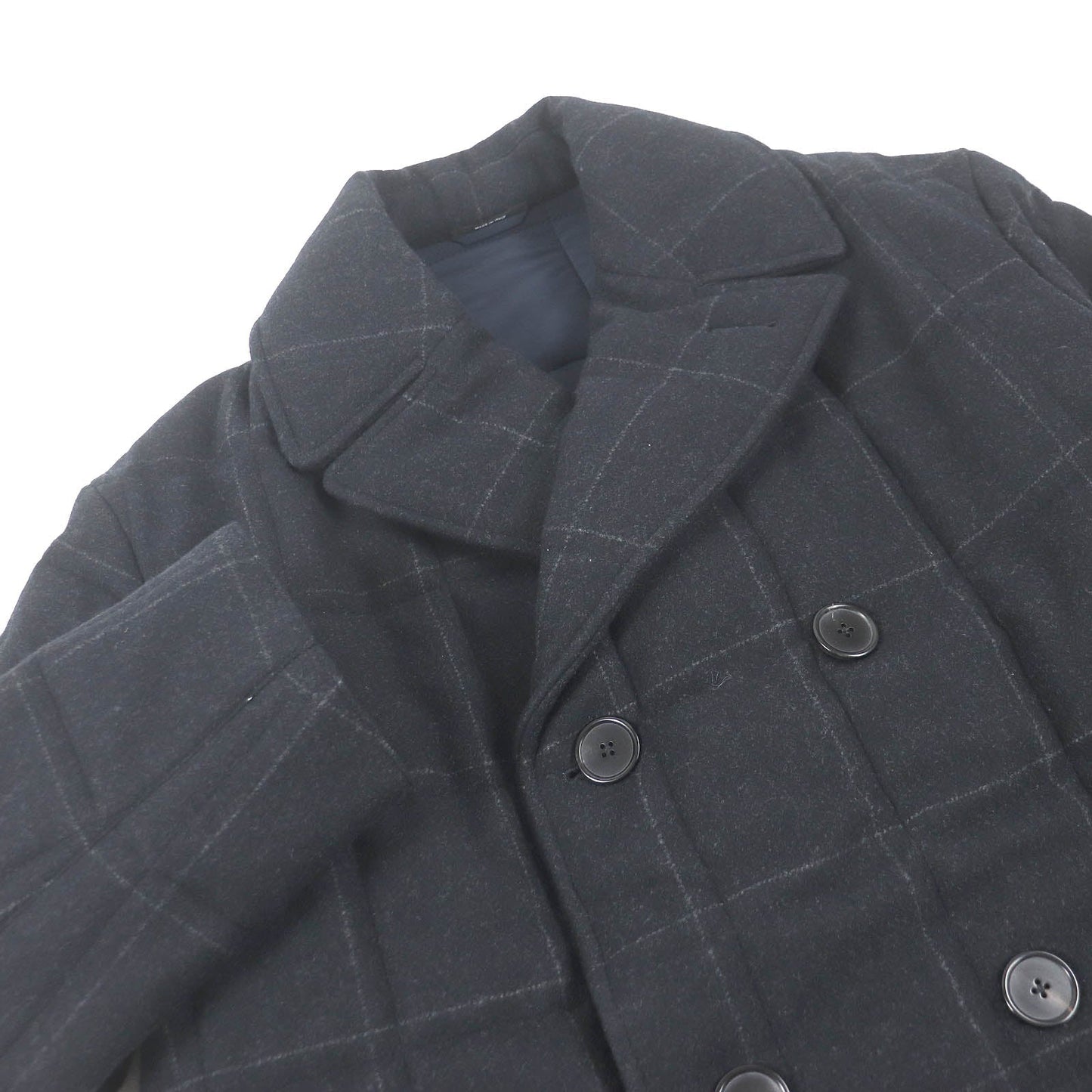 HERMES Chester coat Outer: 90% wool, Outer: 10% cashmere, Lining: 80% nylon, Lining: 20% polyurethane, Filling: 84% polyester Navy mens 48
