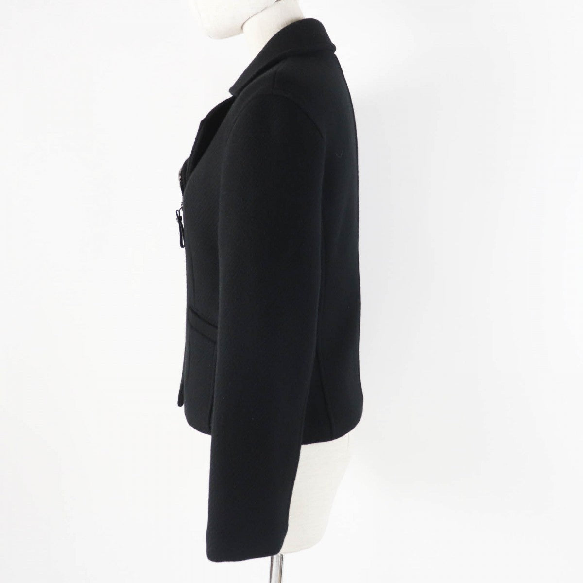 HERMES Jacket 3H0208DW Outer: 100% cashmere, Leather: Sheepskin, Filling: 55% cashmere, Filling: 45% polyester, Lining: 100% polyester black Women 34