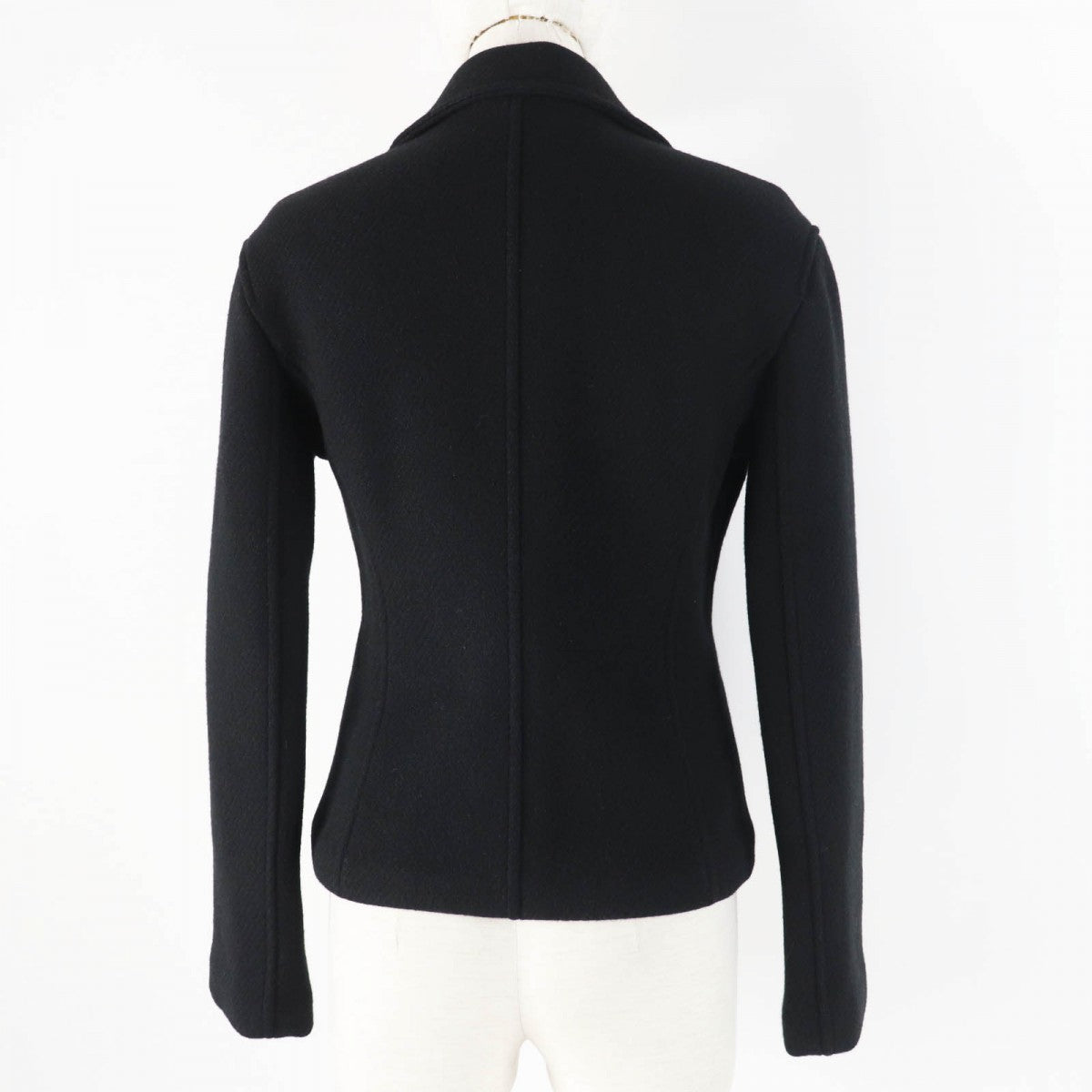 HERMES Jacket 3H0208DW Outer: 100% cashmere, Leather: Sheepskin, Filling: 55% cashmere, Filling: 45% polyester, Lining: 100% polyester black Women 34