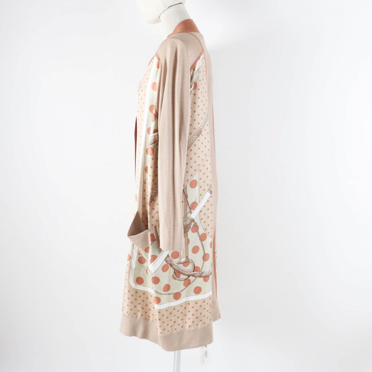 HERMES cardigan silk Multi Clic Clac a Pois clicclac 38