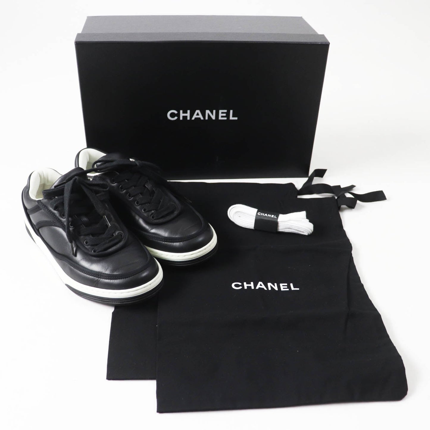 CHANEL sneakers 21S G37488 Main: Lambskin Black White Women 35.5