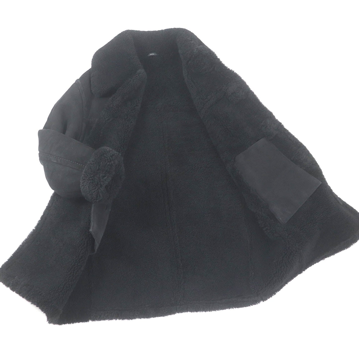 FENDI Mouton coat FM0157 Main: Sheep leather black mens 44