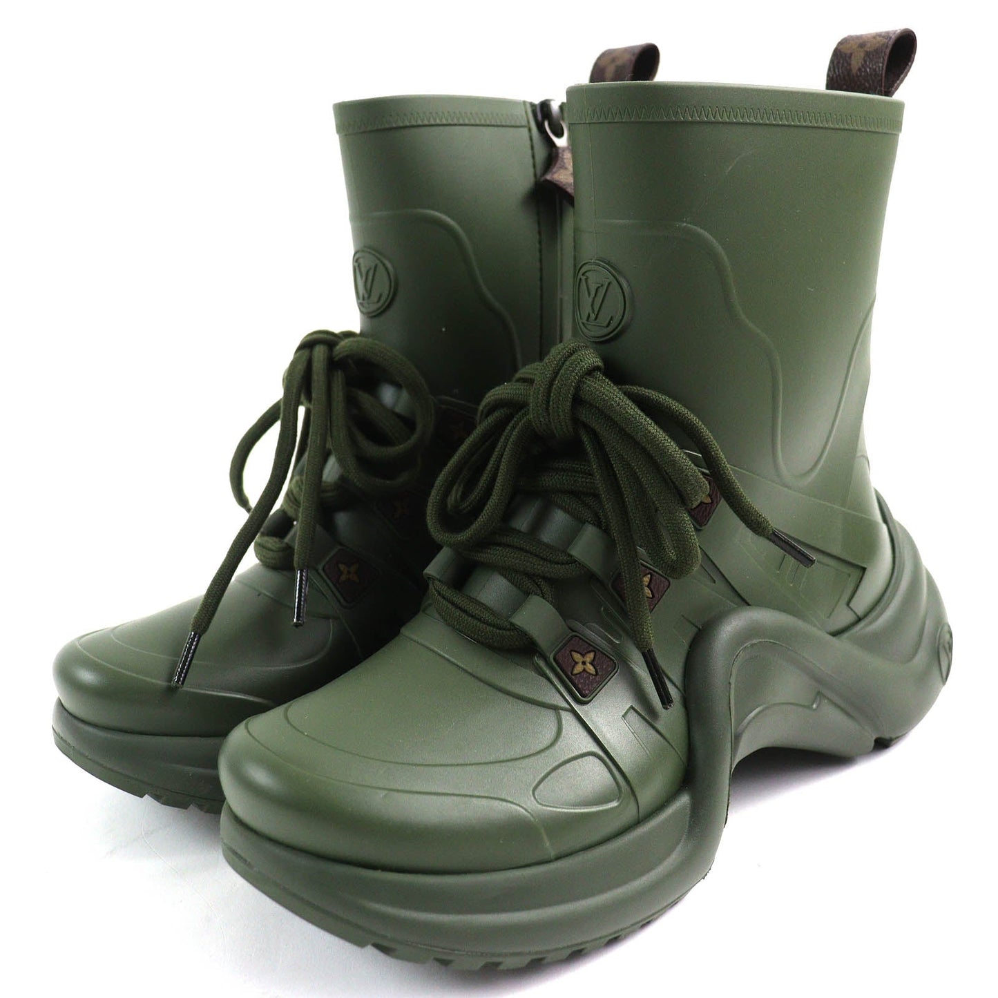 LOUIS VUITTON short boots Main: Rubber khaki Arclight line Women 36