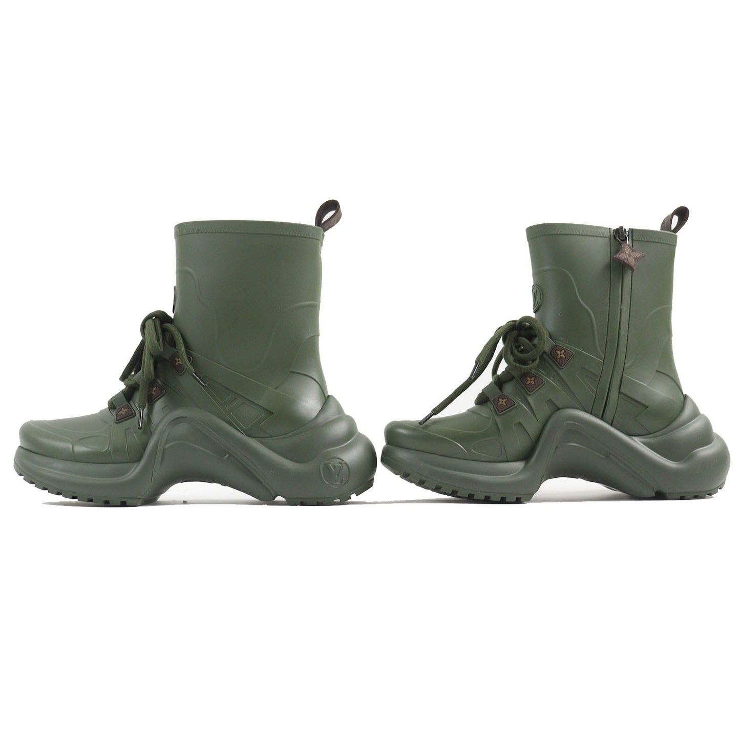 LOUIS VUITTON short boots Main: Rubber khaki Arclight line Women 36