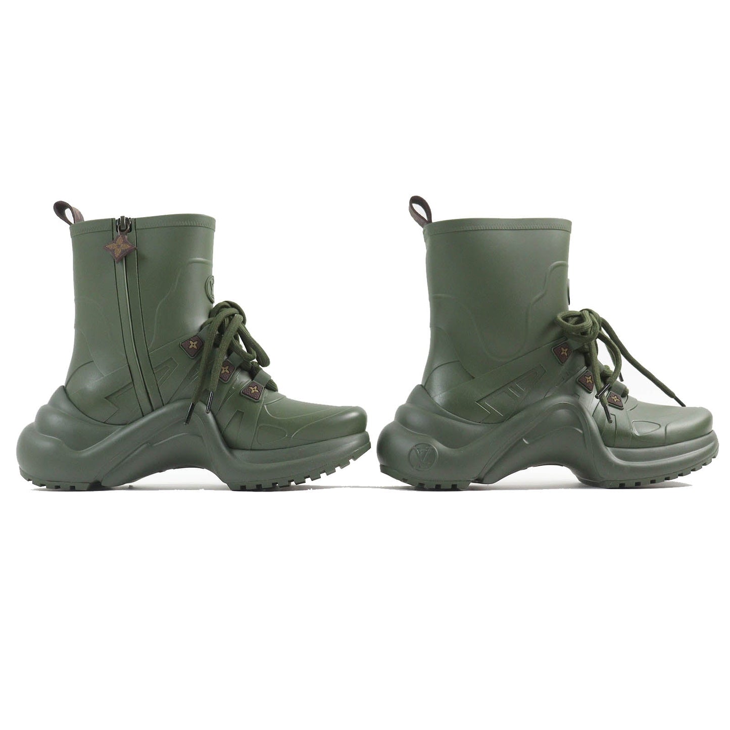 LOUIS VUITTON short boots Main: Rubber khaki Arclight line Women 36