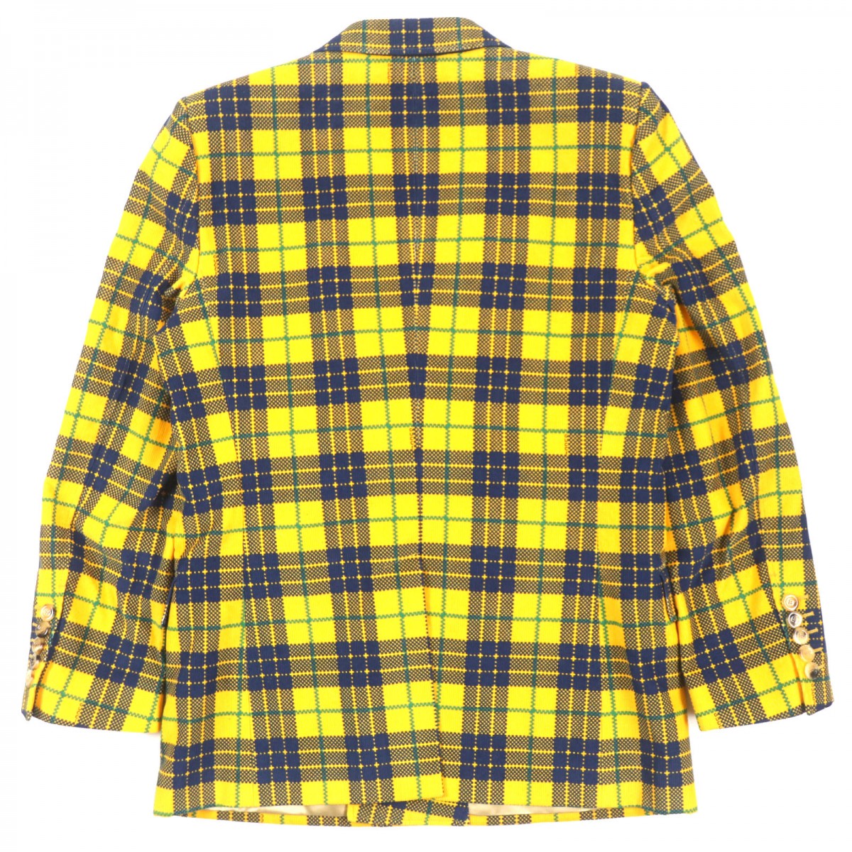 GUCCI tailored jacket 714971 Main: 100% cotton, Lining: 100% rayon, Sleeve lining: 100% cupra, Lining: 100% cotton yellow Double-Breasted Checked Cotton-Corduroy Blazer mens 50
