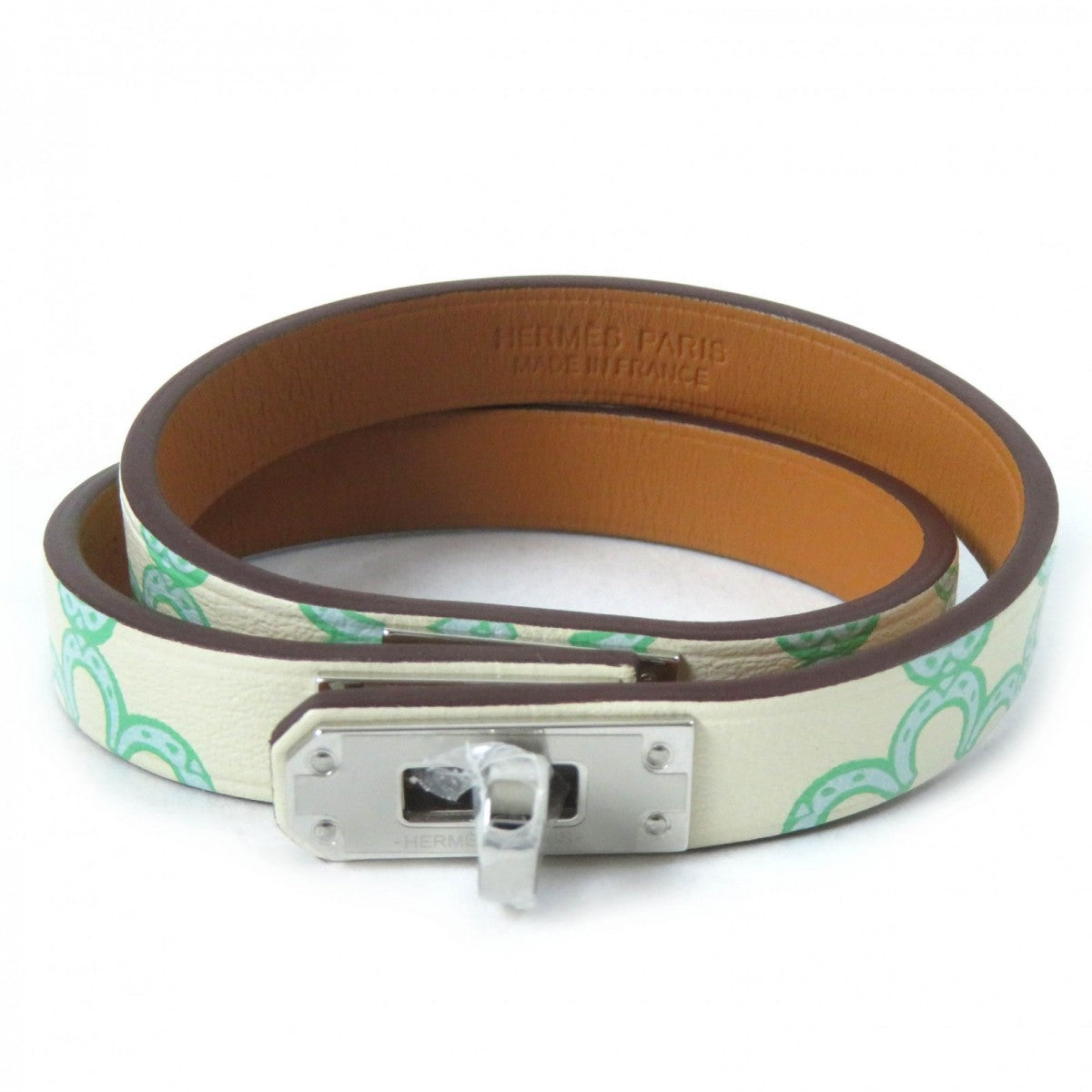HERMES bracelet Main: Vaux Swift Green Ivory Mini kelly Doubletour Lucky Daisy Women