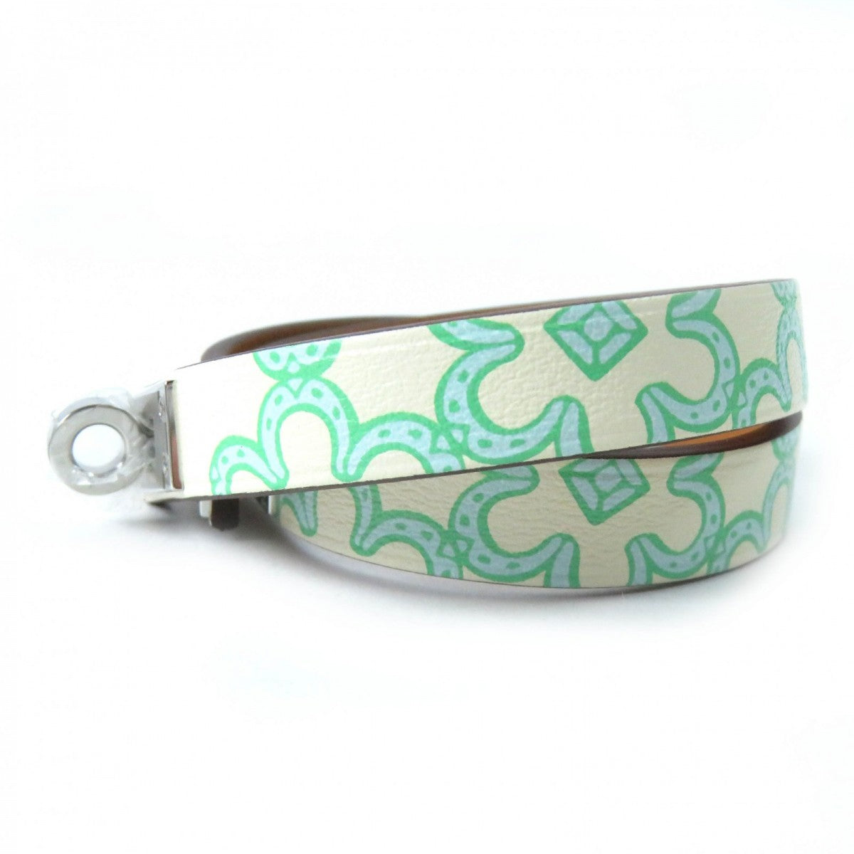 HERMES bracelet Main: Vaux Swift Green Ivory Mini kelly Doubletour Lucky Daisy Women