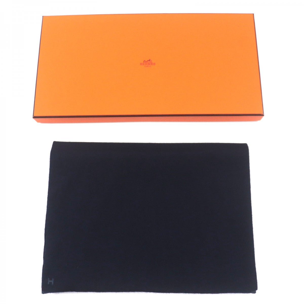 HERMES Scarf 733631T Main: 70% cashmere, Main: 30% silk MARINE ARDOISE Allertour mens
