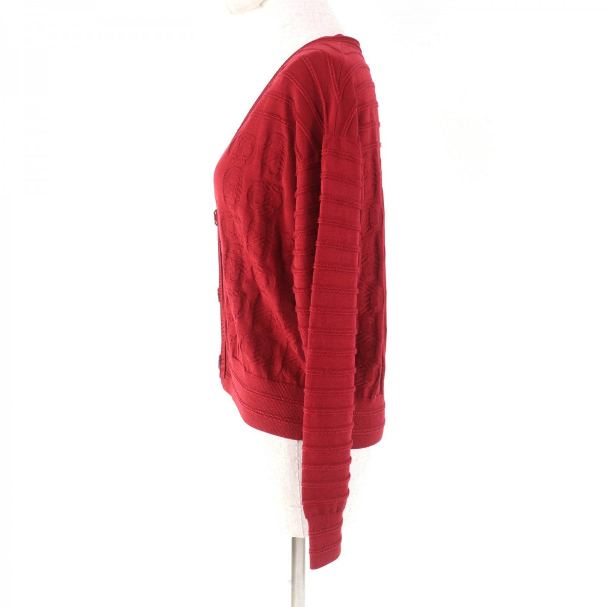 HERMES cardigan 3E2706D3 Main: 57% silk, Main: 43% cotton, Part: 55% silk, Part: 41% cotton, Part: 3% nylon Bordeaux Women 36