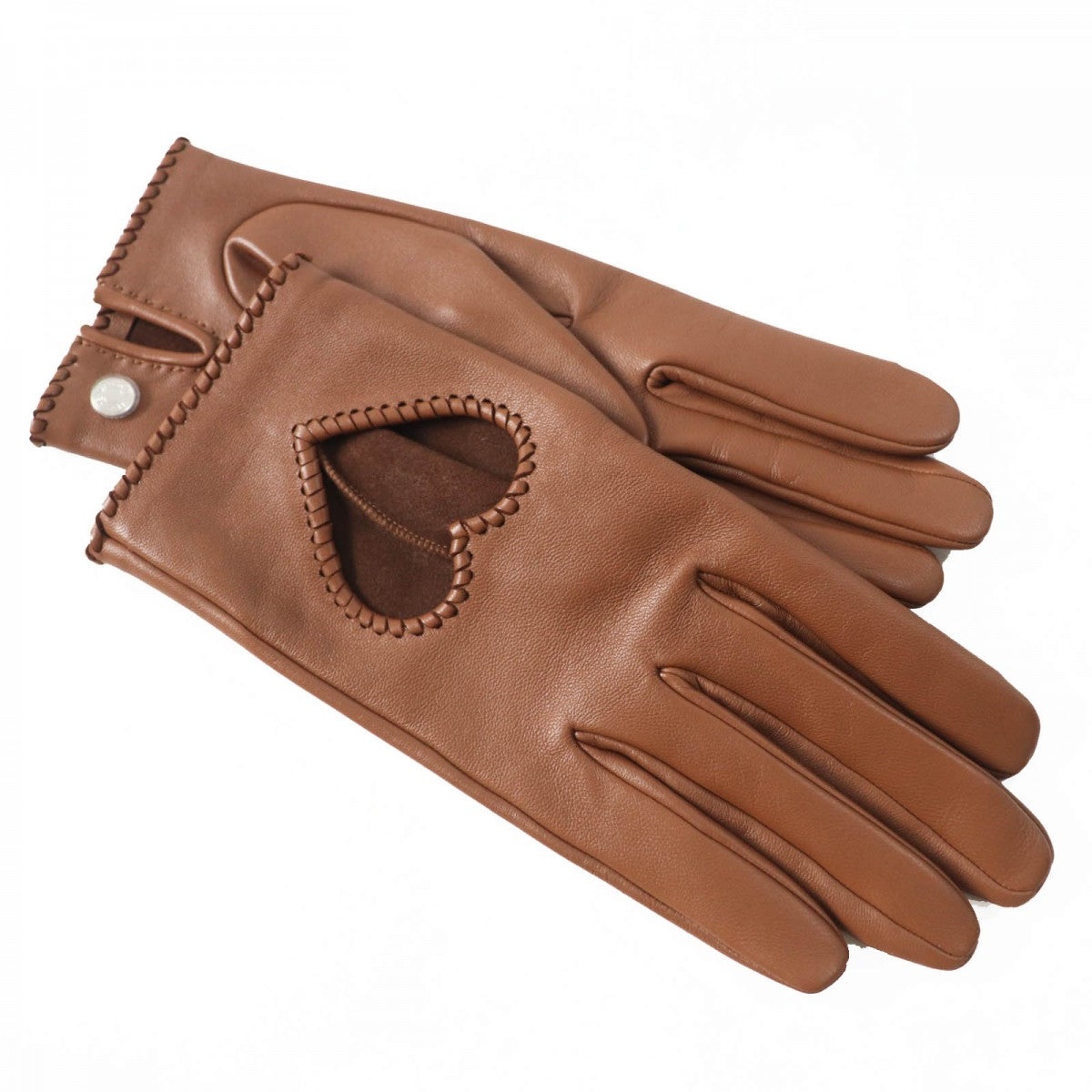 HERMES gloves Main: Lamb leather Brown Crude cell Women 7