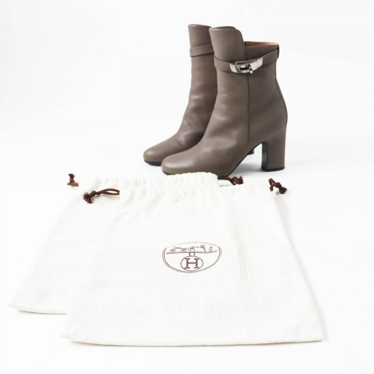 HERMES short boots Main: Leather Ethane Jews Women 36