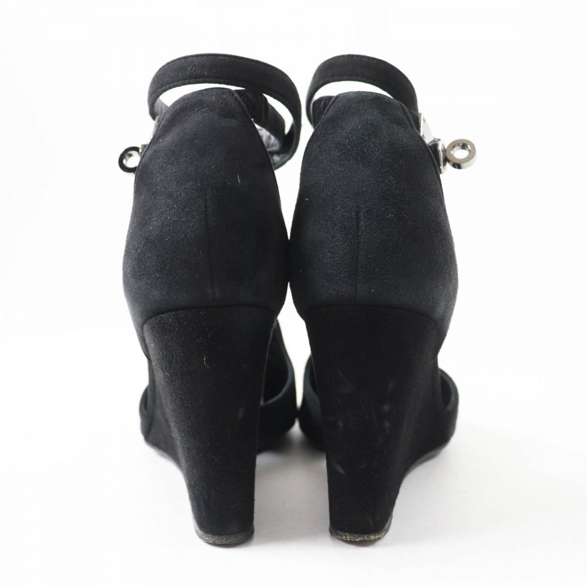 HERMES pumps Main: Suede leather black Kelly Metal/Wedge Sole Baby 90 Women No size listed