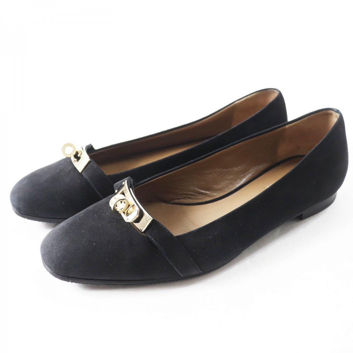 HERMES pumps 36H 202101Z Main: Suede leather black bilbao Women 36.5