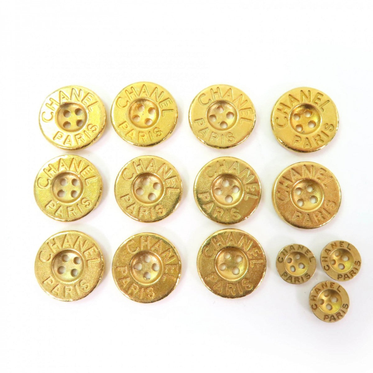 CHANEL Other accessories metal gold Set of 11 large and 3 small buttons
