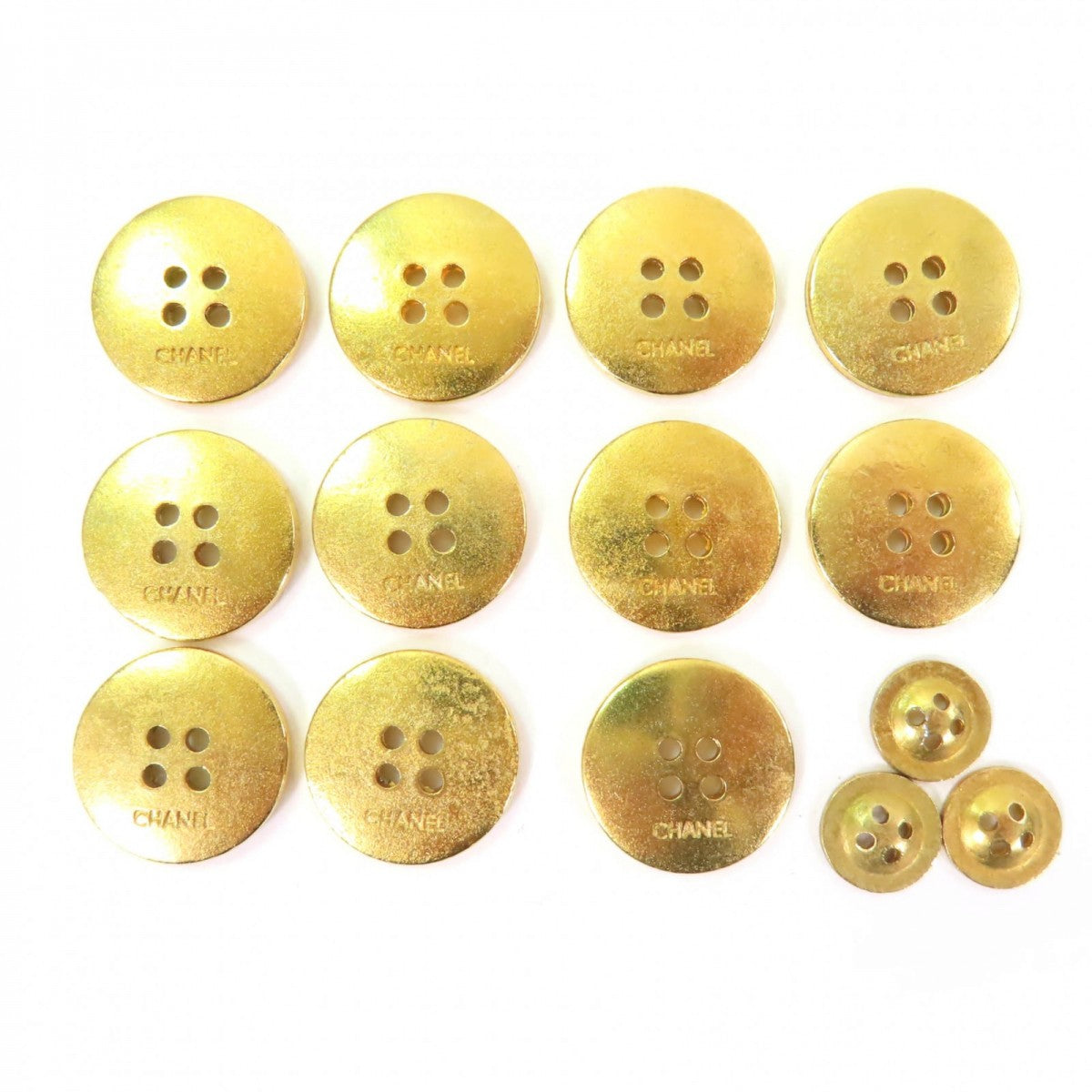 CHANEL Other accessories metal gold Set of 11 large and 3 small buttons