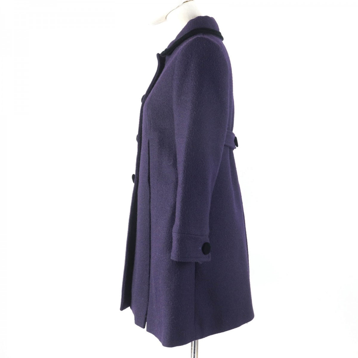 GUCCI A line coat 633152 Main: 80% wool, Main: 20% mohair, Main: 98% cotton, Main: 2% polyurethane, Lining: 100% rayon Purple type Women 36