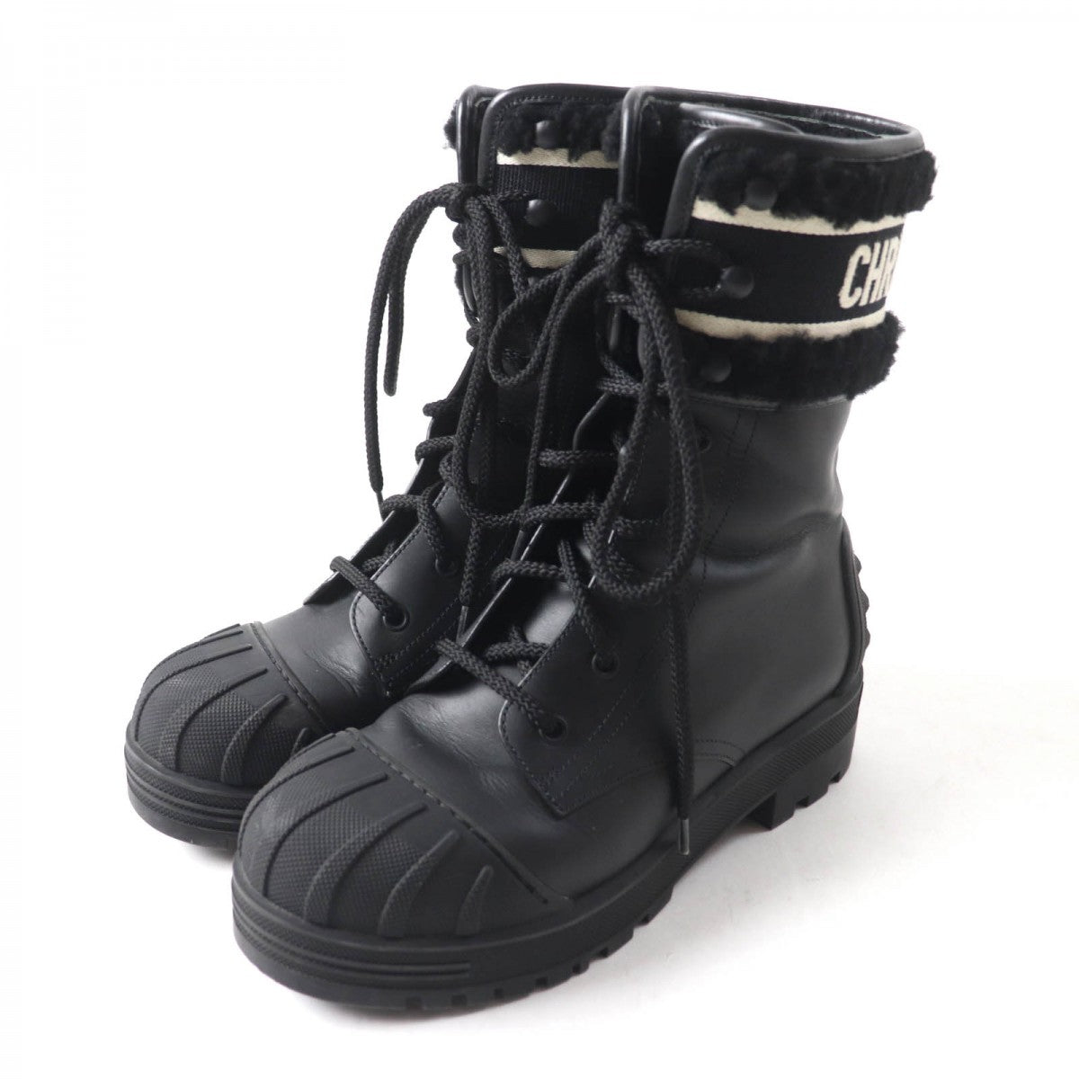 Christian Dior boots Main: Leather Black White D-MAJOR Women 38