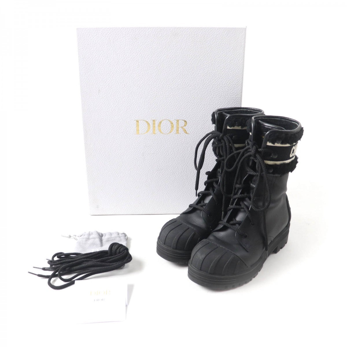 Christian Dior boots Main: Leather Black White D-MAJOR Women 38