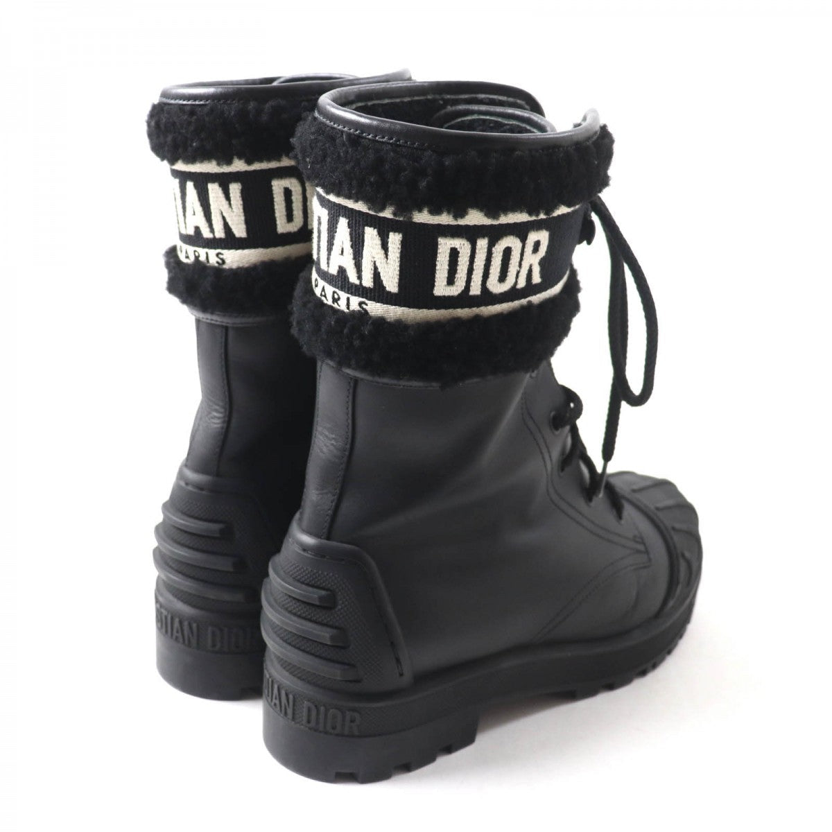 Christian Dior boots Main: Leather Black White D-MAJOR Women 38