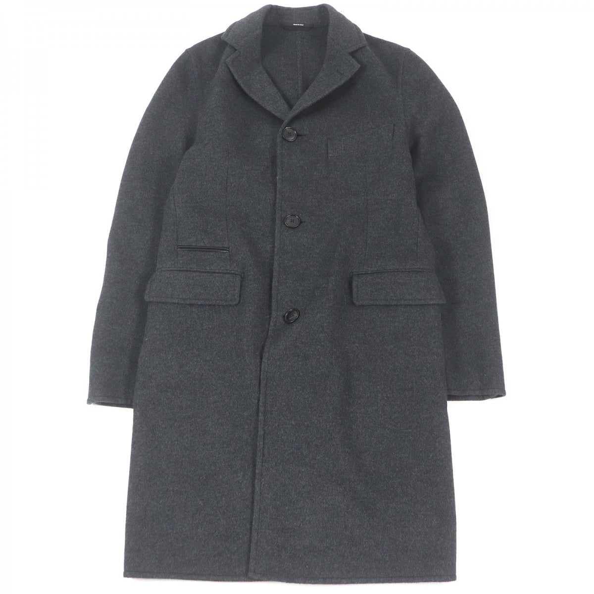 HERMES coat Main: 100% cashmere, part: 100% cotton, part: lamb leather Charbon MANTEAU LIVERPOOL DOUBLE mens 48