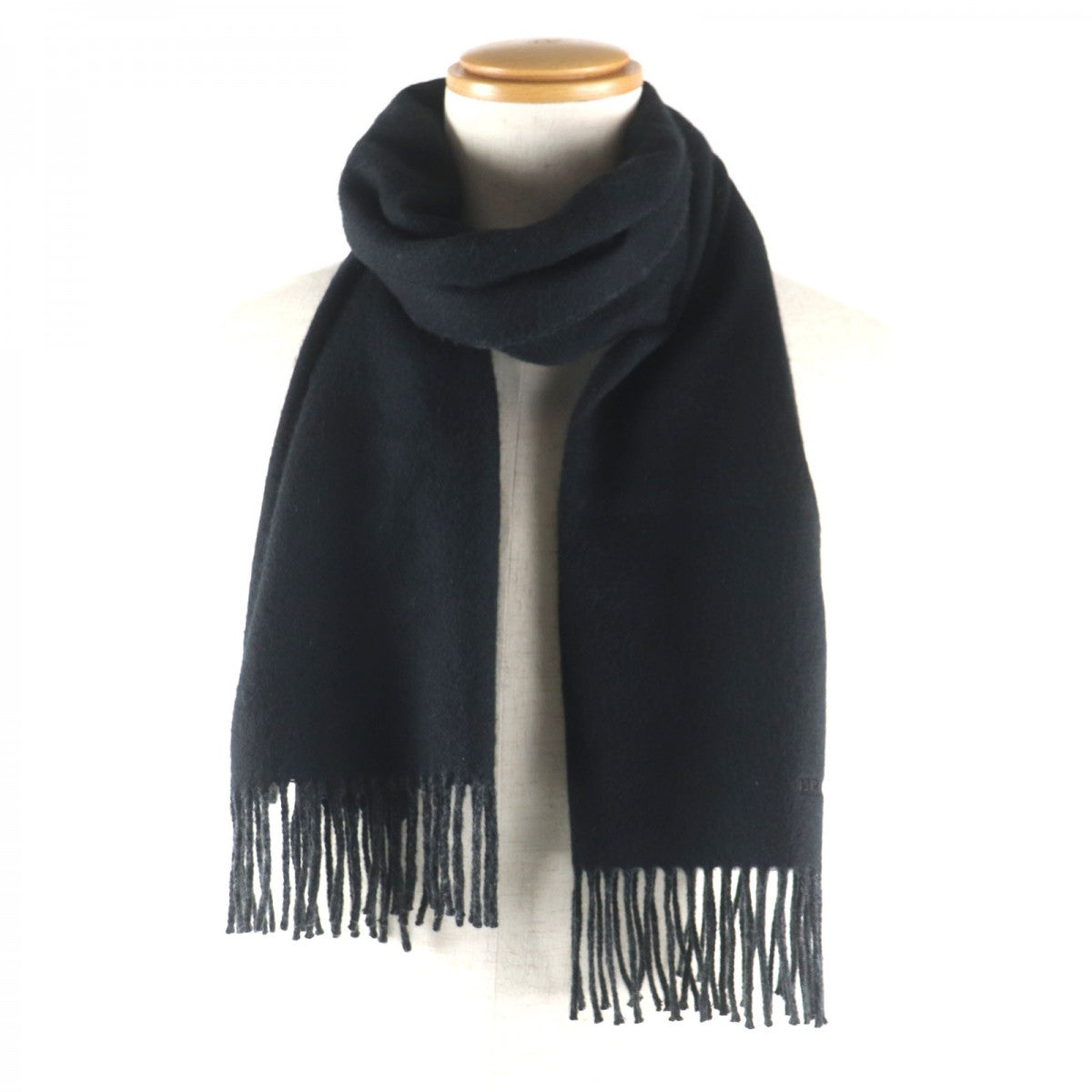 HERMES Scarf Main: 100% cashmere Black Grey mens