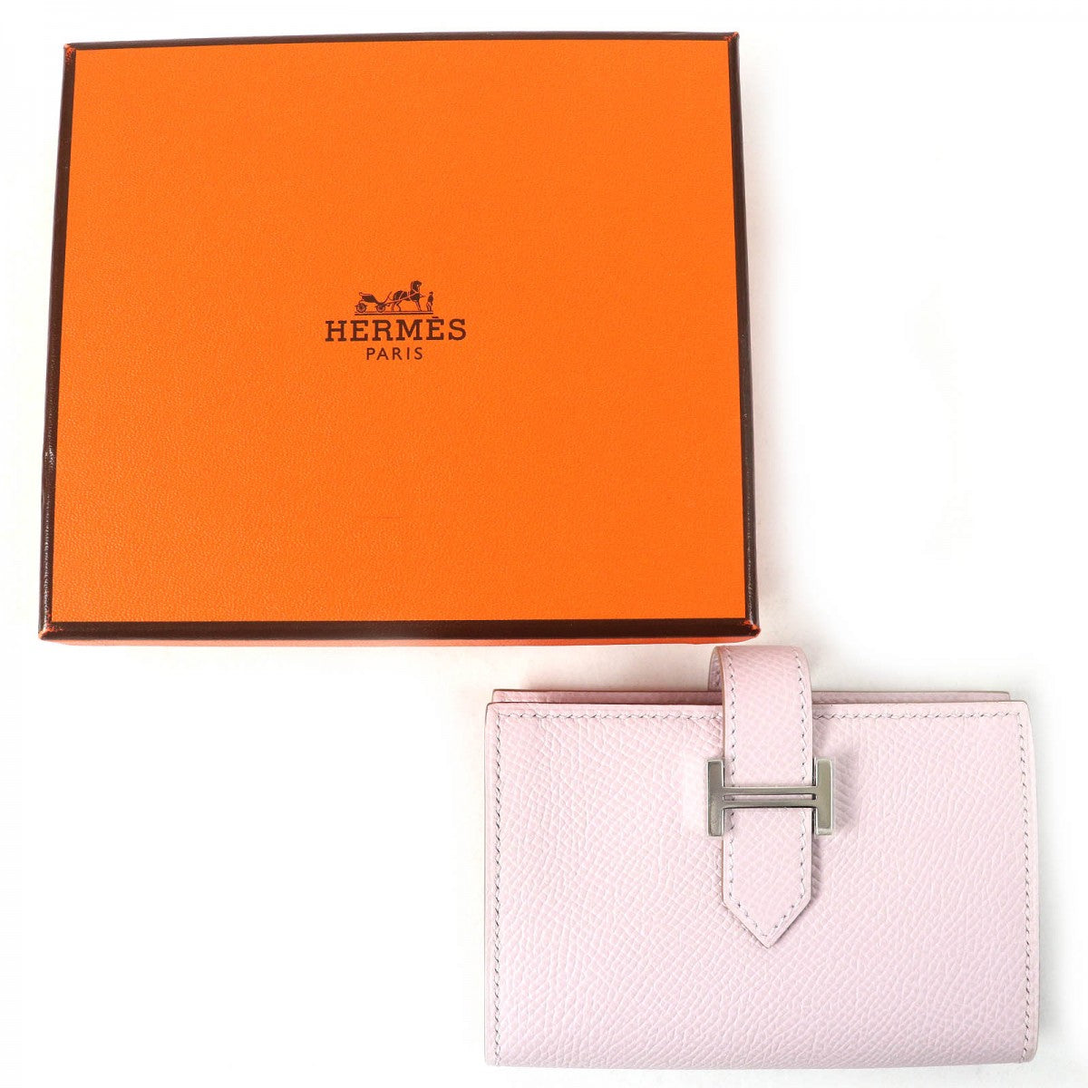 HERMES Bifold Wallet Main�FEpsom mauve pail Bearn Mini Women