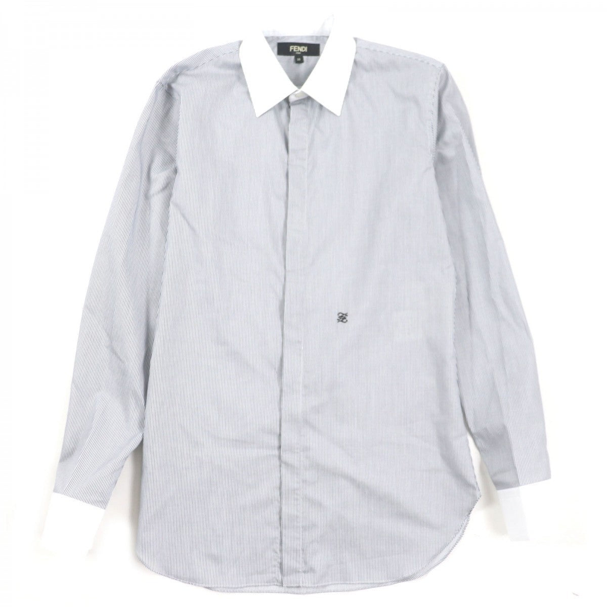 FENDI Long sleeve shirt FS1003 Main: 100% cotton Black White mens 38