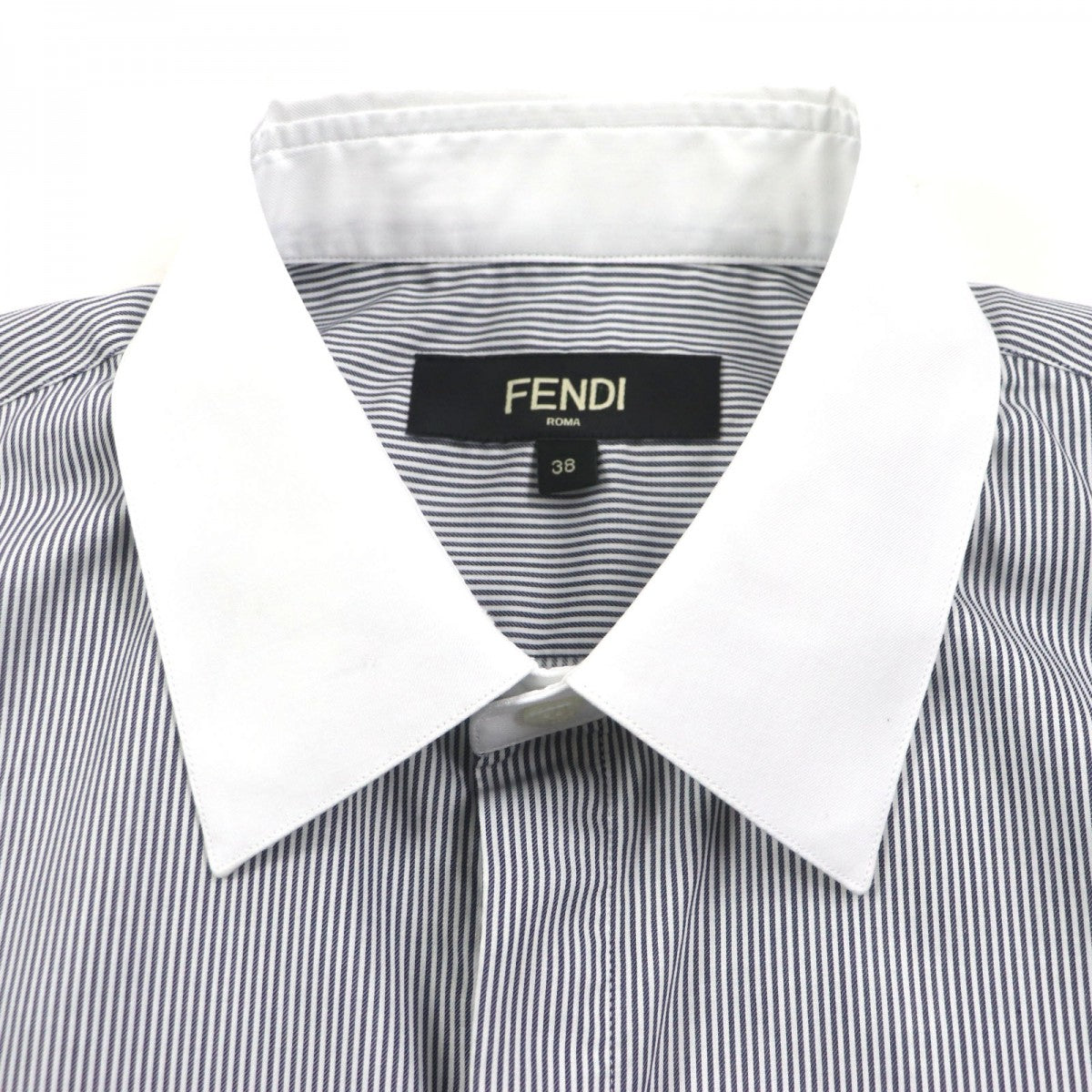FENDI Long sleeve shirt FS1003 Main: 100% cotton Black White mens 38