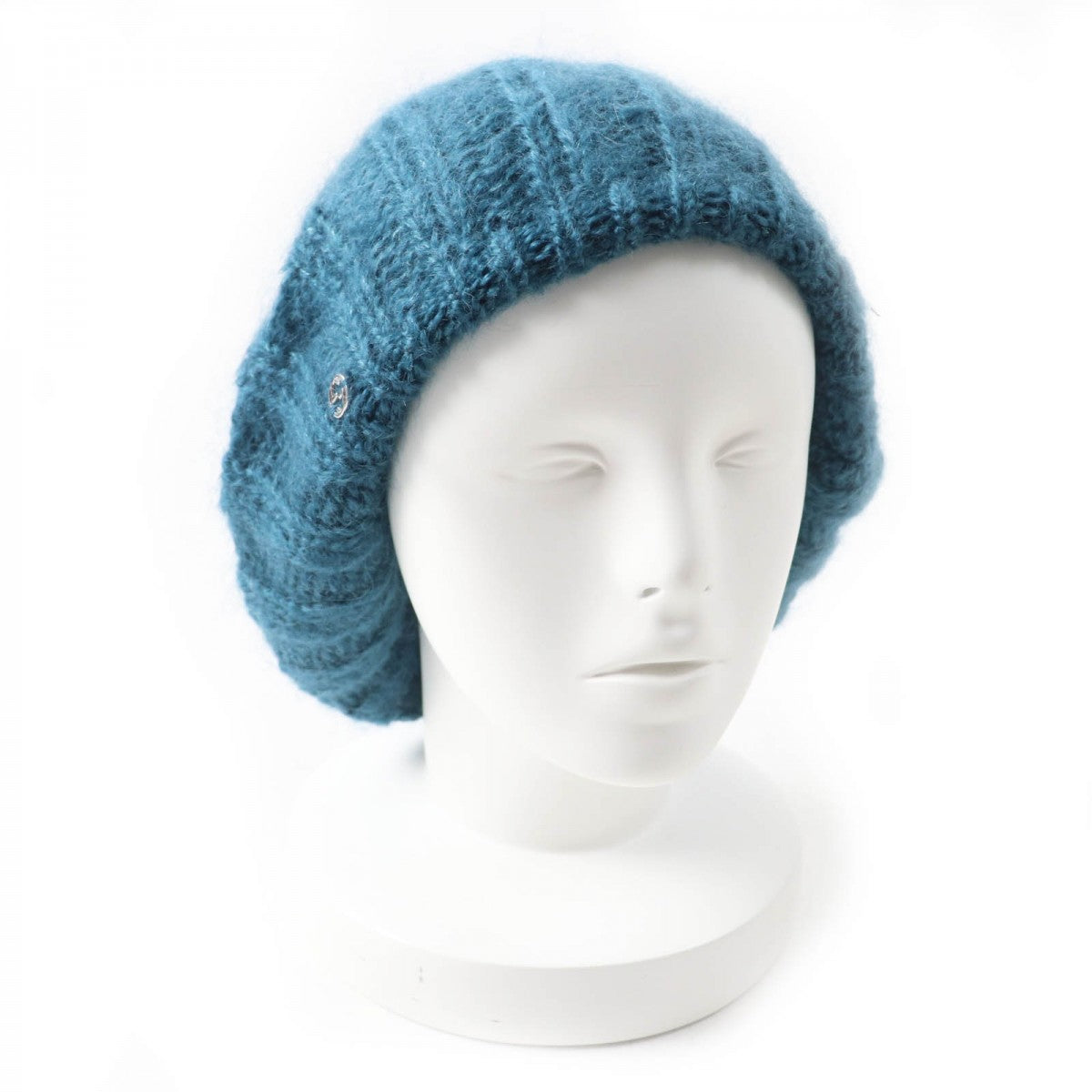GUCCI Knit cap 331985 Main: 70% mohair, Main: 30% silk, Part: metal Blue type Women L