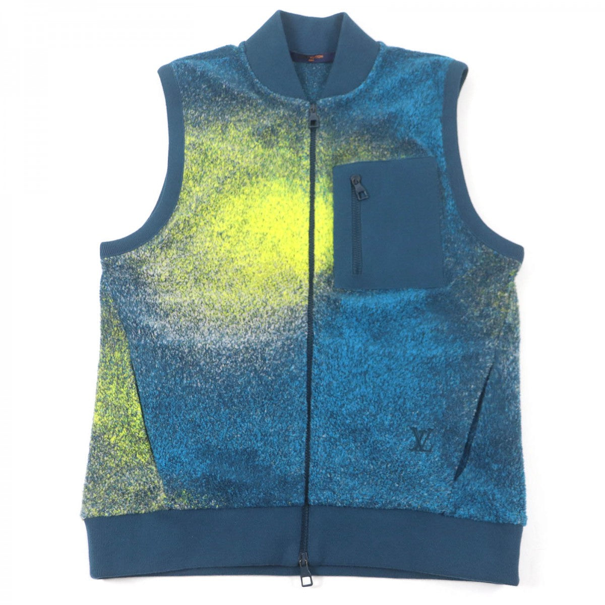 LOUIS VUITTON Vest Main: 90% cotton, Main: 10% nylon blue mens XS
