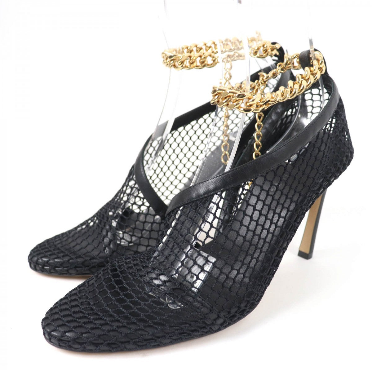 BOTTEGAVENETA pumps Mesh, Metal black Chain trim Women 37