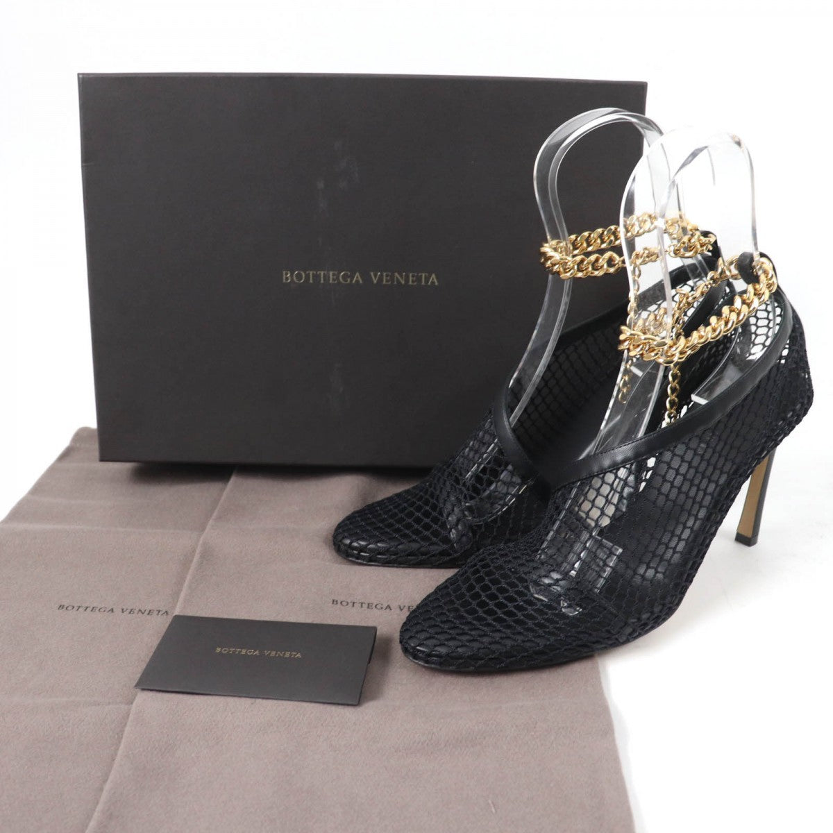 BOTTEGAVENETA pumps Mesh, Metal black Chain trim Women 37