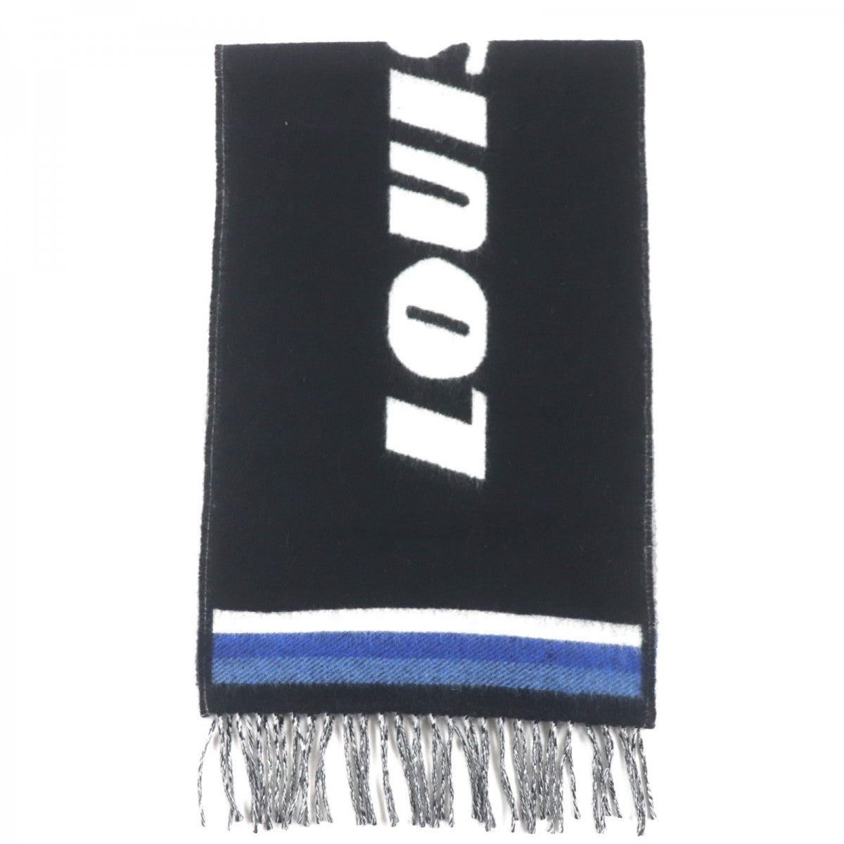 LOUIS VUITTON Scarf M73439 Main: 90% wool, Main: 10% cashmere Black white blue Ethalp LV Forward mens